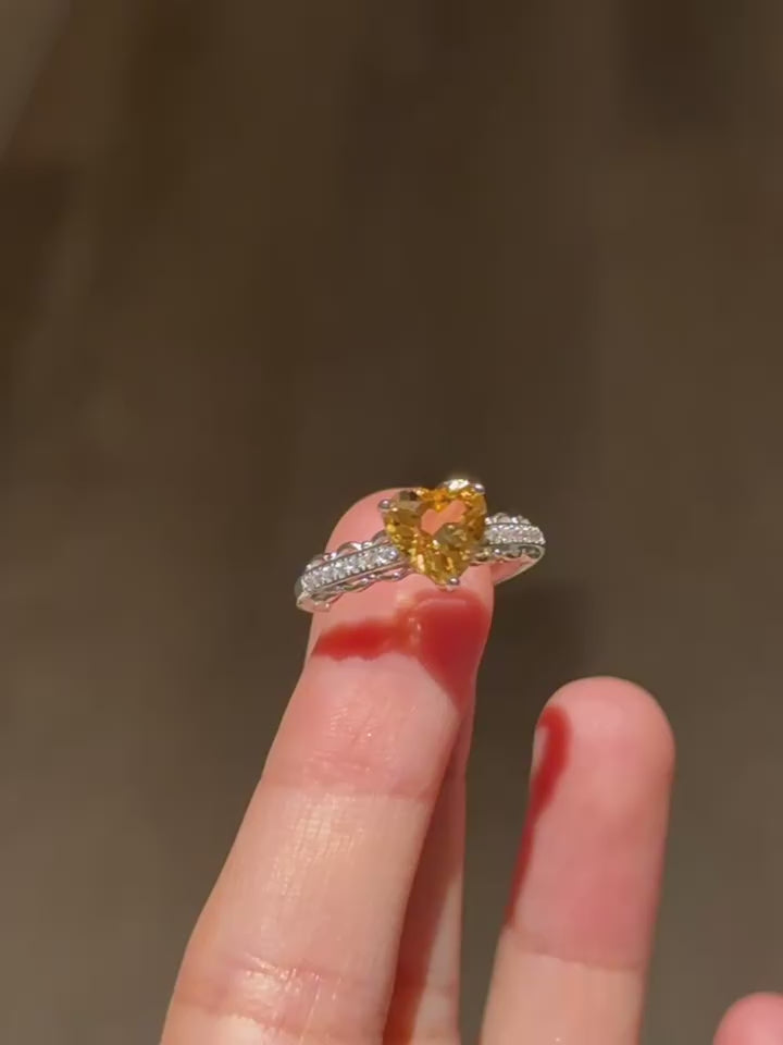 Bague naturelle en citrine pour attirer la richesse et l'amour