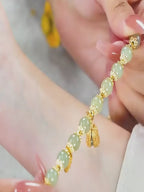 Natural Hetian Jade Peanut Bracelet Necklace Earrings Set