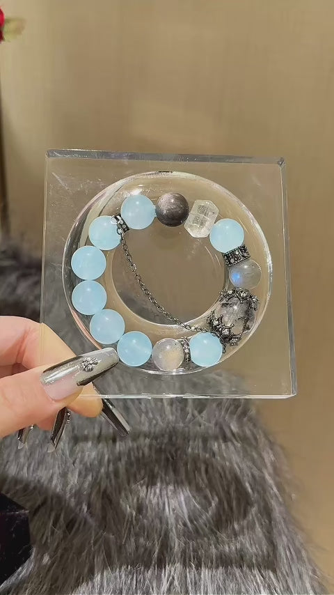 Blue Chalcedony Multi‑Gemstone Bracelet - Lessen Self‑Doubt