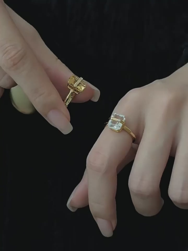 Bague en citrine naturelle « aimant à richesse »