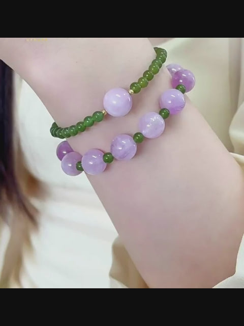 Spring Bloom Hetian Jade Bracelet - Calm, Balance and Positive Vibes