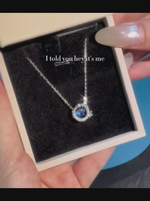 Collier Lune et Étoile Larmes Bleues