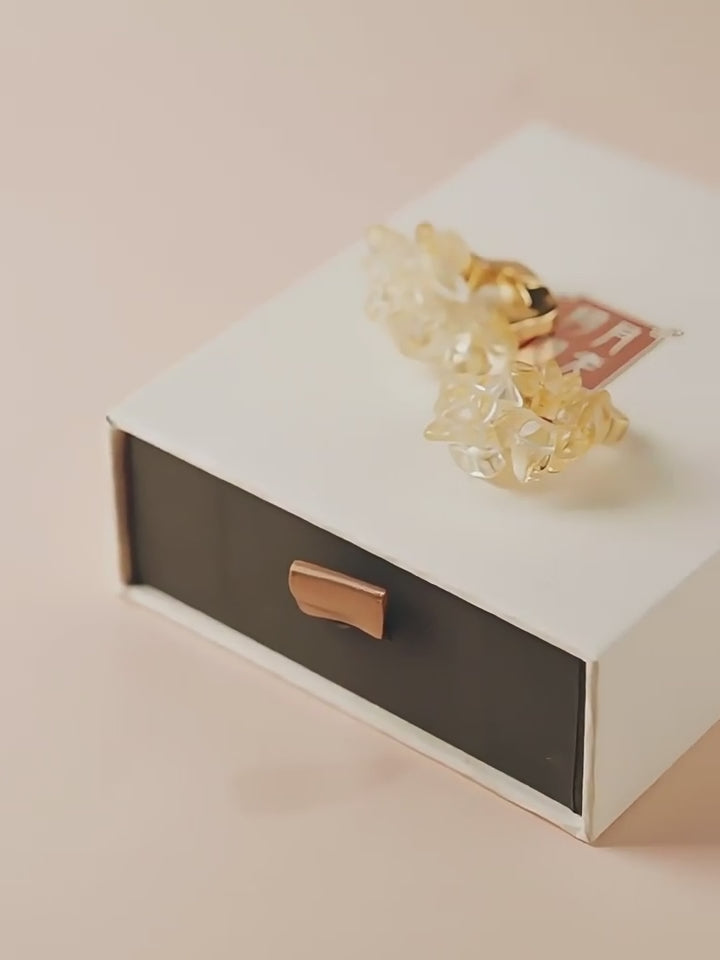 Boucles d'oreilles clous Ambiance Citrine Naturelle