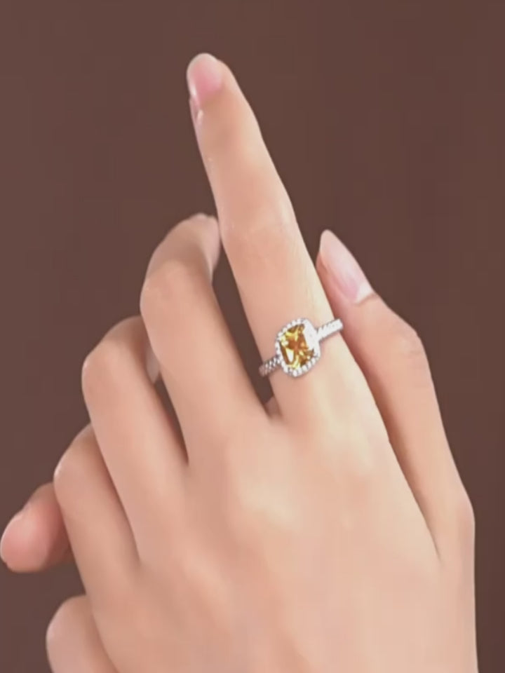 Bague porte-bonheur en citrine naturelle