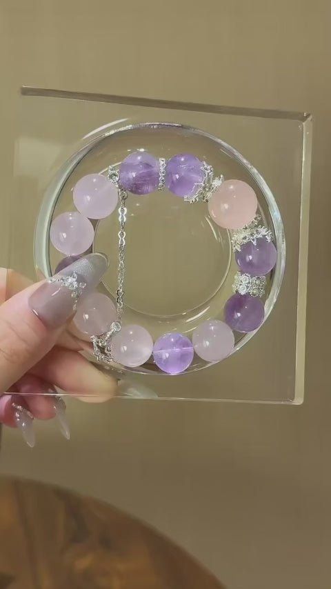 Amethyst & Rose Quartz Bracelet - Expand Social Connections