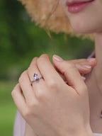 Bague Pétale Prune en Améthyste Naturelle "Calm Insight"