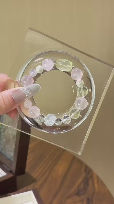 Rose Quartz‑Clear Quartz‑Citrine Bracelet - Romantic & Personal Allure