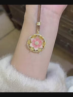 Collier Lotus Rose Porte-Bonheur