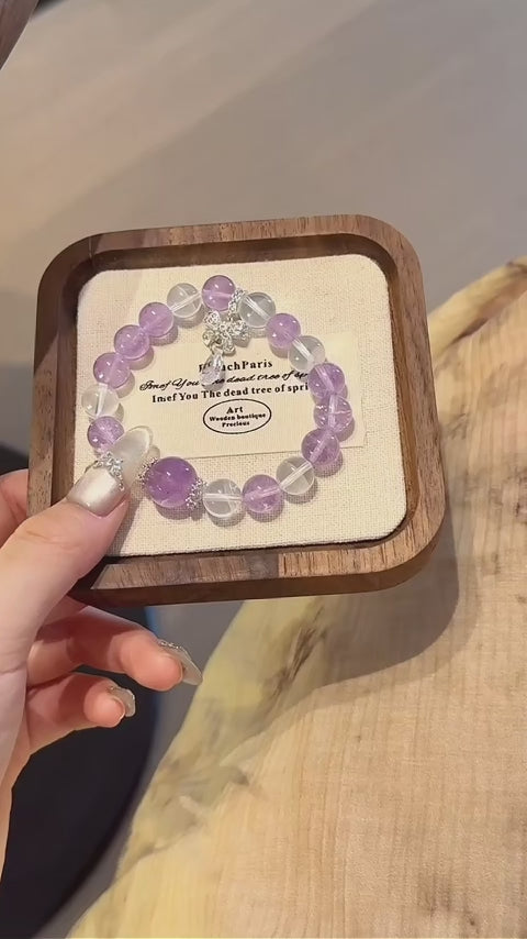 Amethyst & Clear Quartz Bracelet-Life‑Wisdom