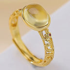 Bague en Citrine Naturelle "Golden Fortune Energy"