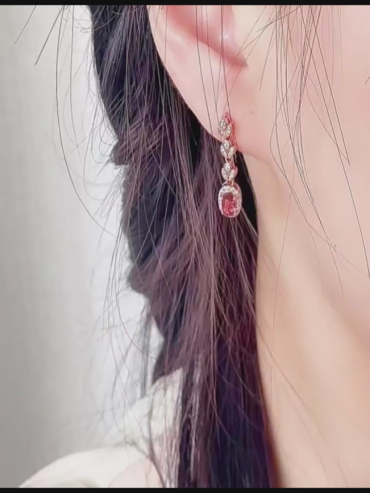 Boucles d'oreilles pendantes en cristal naturel Blossom