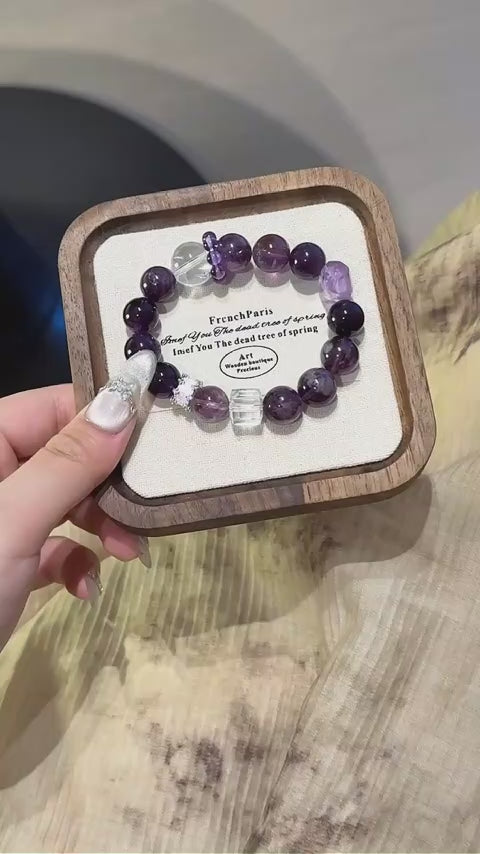 Bracelet « Muguet » en Améthyste naturelle – Sagesse ouverte, Attire les bienfaiteurs