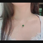 Dainty Natural Hetian Green Jade Bead Necklace - Calm & Peace