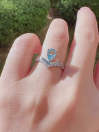 Bague Goutte d'Eau en Aigue-marine – Éloquence et Popularité Accrues