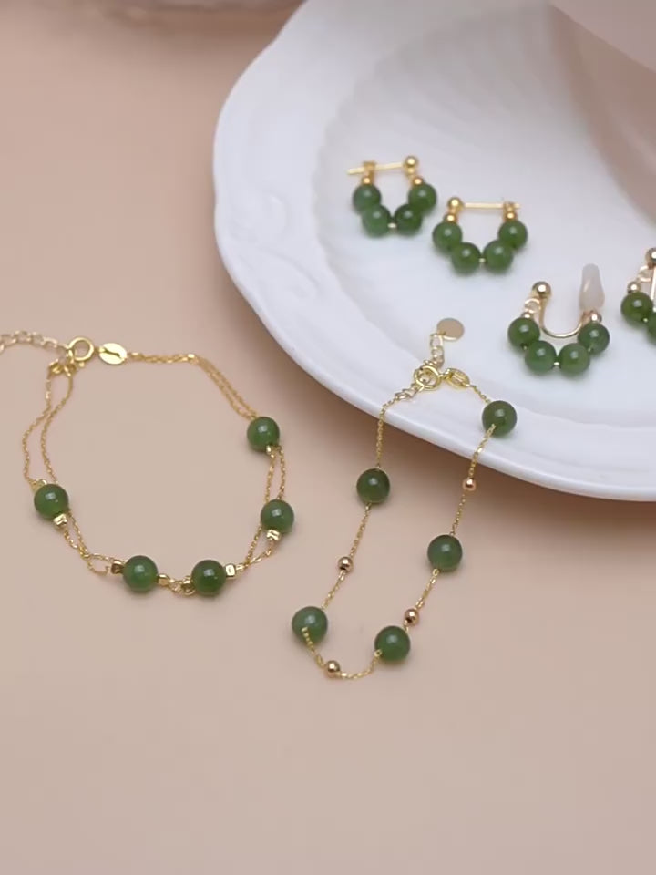 Collier de jade Hetian naturel éclat lunaire
