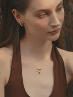 Collier en pierre œil de tigre naturelle, pendentif enveloppe perle, pour femme