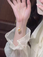 Hetian Jade Lotus & Carp Necklace - Lotus & Koi for Prosperity