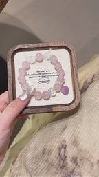Rose Quartz with Angel‑Wing Clear Quartz Bracelet - Release Negative Energy