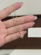 Collier Boussole Porte-Bonheur | Cadeau de 60e Anniversaire pour Femme en Argent & Or