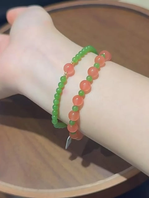 Bracelet en jade Hetian naturel Lotus Éclat Pur