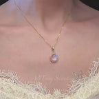 Collier Pierre de Lune Galaxie Doux Rêve Tombant – Intuition Douce, Protection Féminine