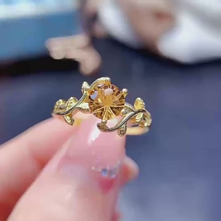 Twist Leaf Citrine Ring - Wealth Magnet
