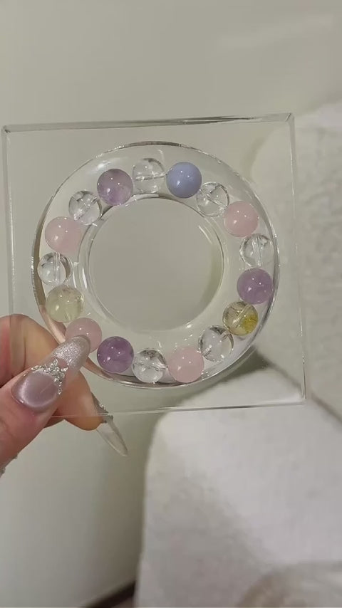 Clear Quartz‑Rose Quartz‑Citrine‑Amethyst‑Aquamarine Bracelet - Attract Abundance