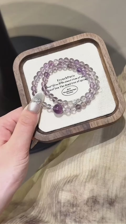 Bracelet « Muguet » en Améthyste naturelle – Sagesse ouverte, Attire les bienfaiteurs