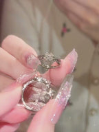 Bague trèfle à quatre feuilles porte-bonheur - une feuille pour l'espoir, une pour la chance