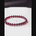 Minimal Garnet & Gold‑Accent Bracelet