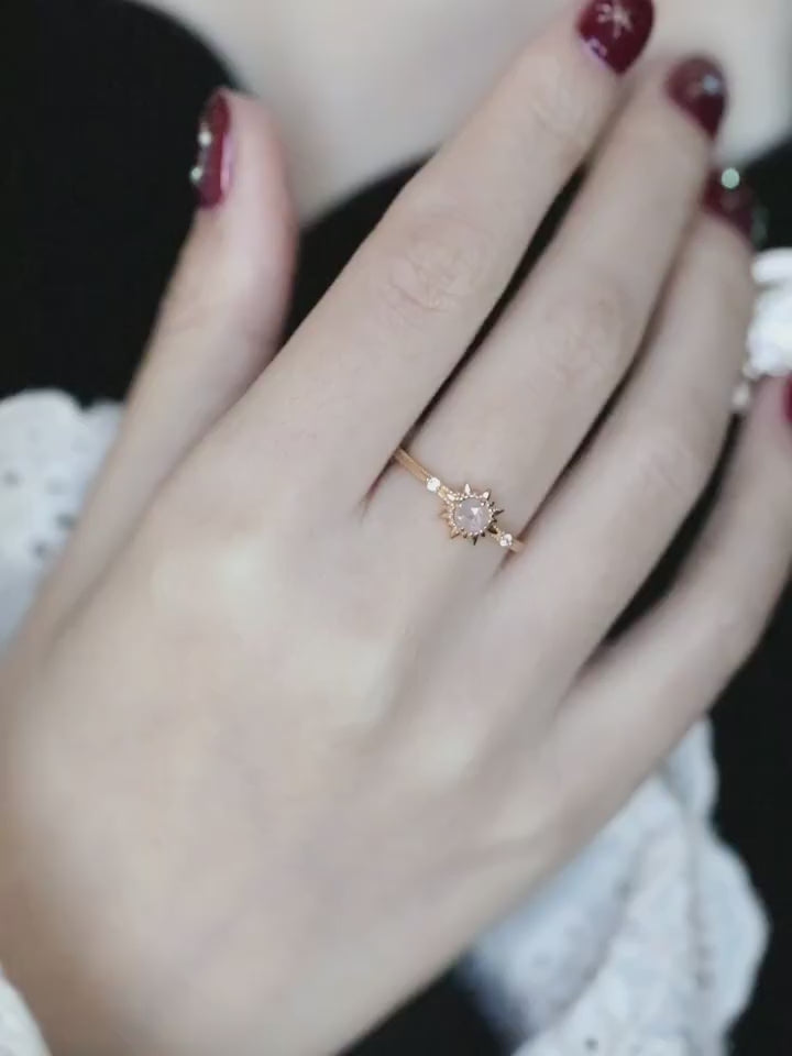 Bague en cristal naturel transparent – Clarté, Équilibre & Bonne Fortune