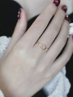 Bague en cristal naturel transparent – Clarté, Équilibre & Bonne Fortune