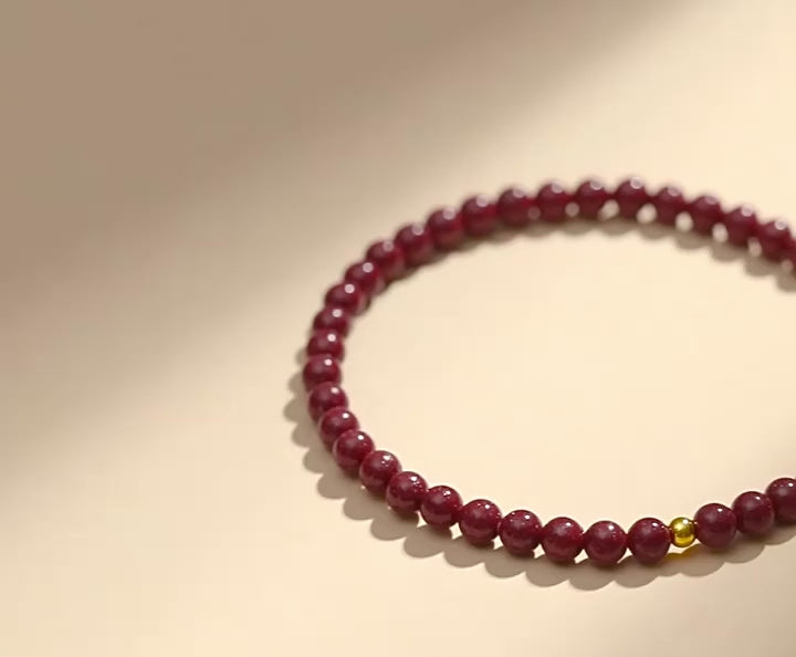 Natural Garnet Minimal Beaded Bracelet - Vitality & Abundance