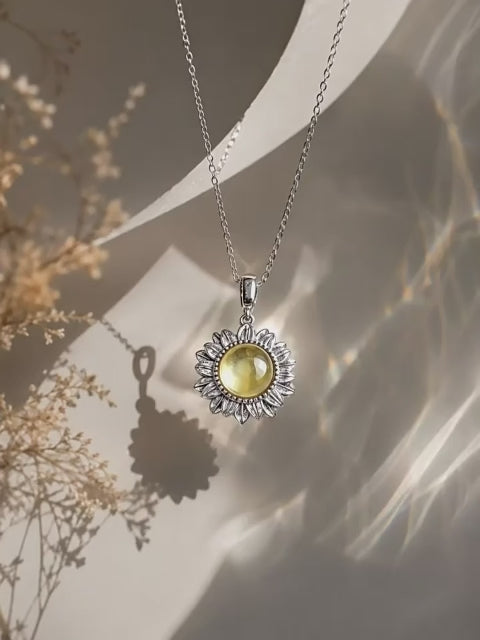Collier marguerite en citrine naturelle – Attire la richesse et la carrière, énergie solaire