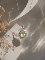 Collier marguerite en citrine naturelle – Attire la richesse et la carrière, énergie solaire