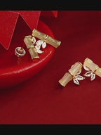Boucles d'oreilles en bambou de jade Hetian naturel
