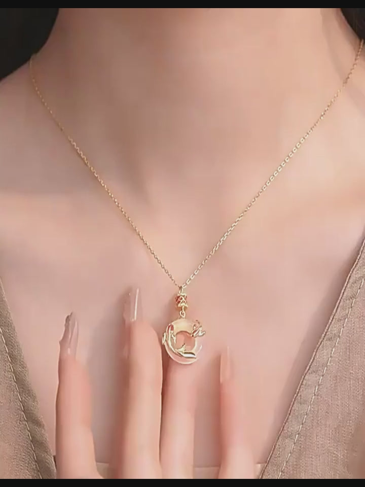 Natural Hetian Jade Ping An Kou Necklace - safety and positive blessings