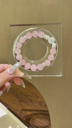 Rose Quartz & Shell Pearl Bracelet - Boost charm