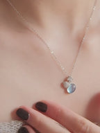 Collier pendentif gourde en aigue-marine naturelle - Équilibre l'élément eau et calme l'humeur