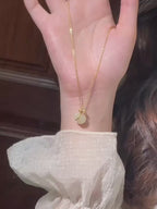 Nephrite Lotus & Gourd Necklace - Symbol of Purity and Blessings