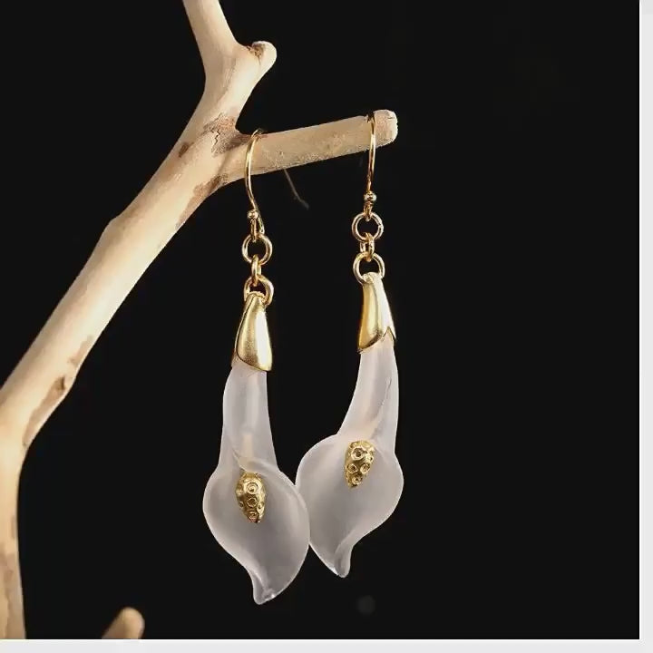 Boucles d'oreilles en quartz clair Clarté Volubilis