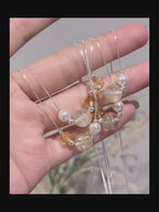 Collier Citrine et Quartz Rutile Doré – Attirez la Richesse et le Succès Professionnel, Pleine Énergie Positive