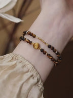 Natural Tiger Eye Double Layer Bracelet - Fortune-Attracting & Luck-Boosting