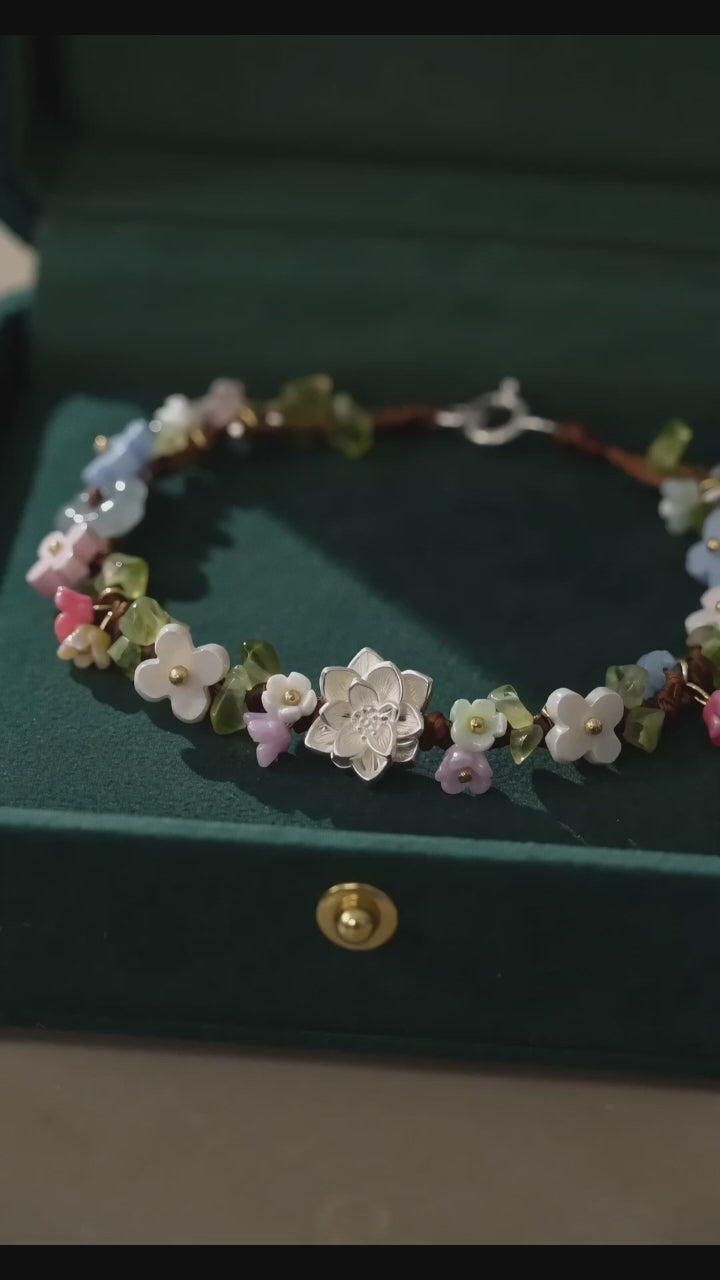 Handmade Lotus Flower S925 Bracelet - Wash Away All Worries