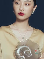Collier Sakura en jade Hetian