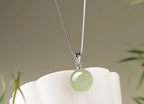Hetian Jade Turnover Bead Pendant S925 Chain Necklace - Calm Mind and Steady Blessings