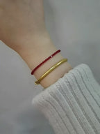 Natural Garnet Beaded Bracelet - Lucky Red String