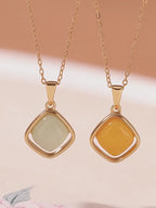 Luxury Gold Square Pendant Necklace - Stability & Protection