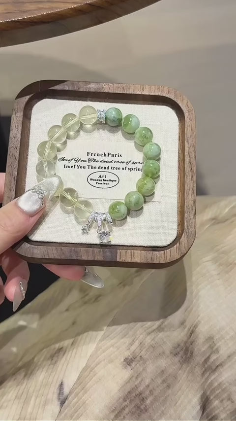Serpentine & Lemon Citrine Bracelet - Continuous Good Fortune