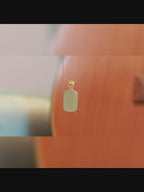 Gentle Natural Hetian Jade Plain Tablet Necklace - Peace & Serenity
